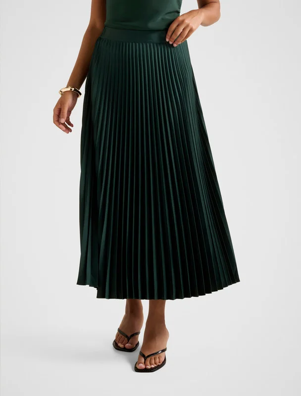 forever new ESTELLE Satin Pleated Midi Skirt